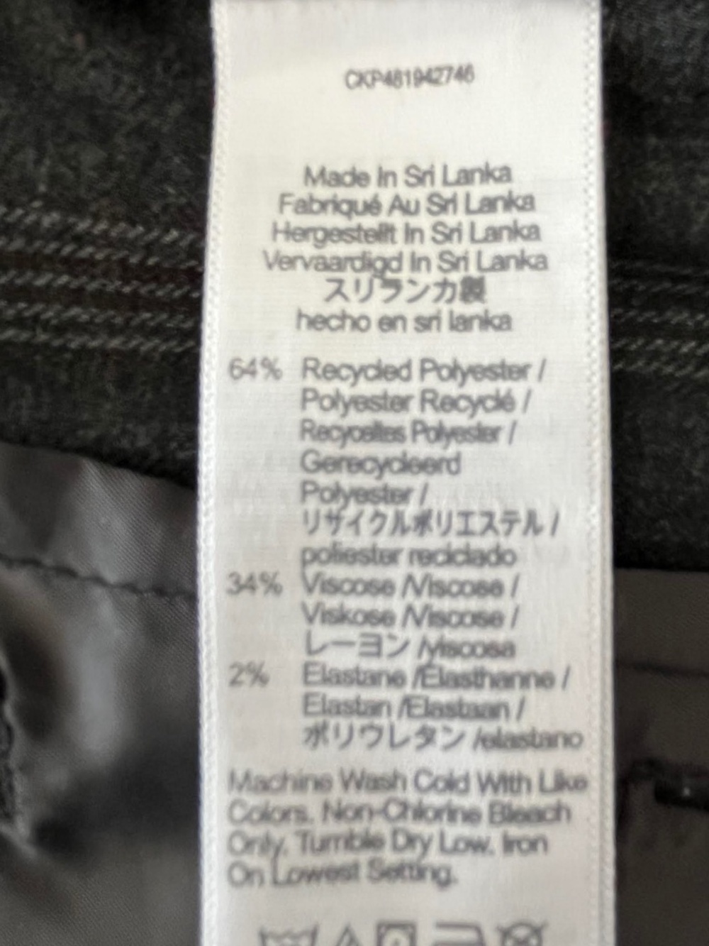 Madewell The Harlow Wide-Leg Pant in Dark Pavement Plaid, Size 4 - Picture 3 of 3